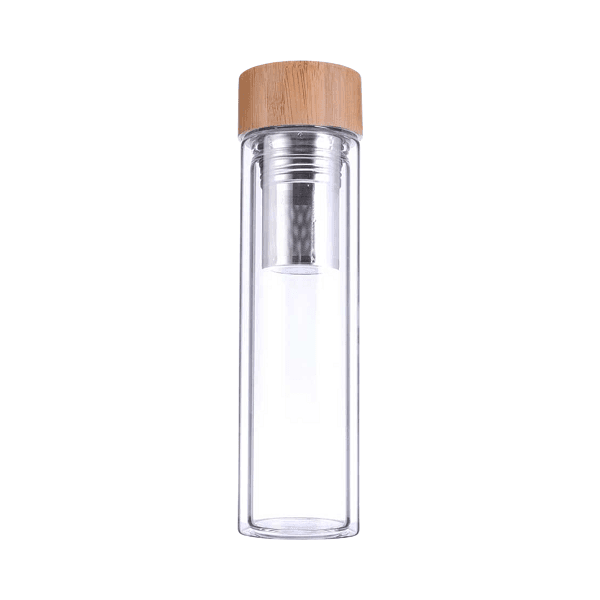 Livra – Double Wall Glass Bottle with Bamboo Lid
