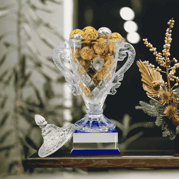 Victor – Crystal Glass Throphy Cup with Glass Base (L) detail 3
