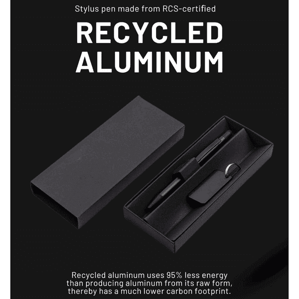 Weqaya – Recycled Aluminium Pen and Keychain Set detail 4
