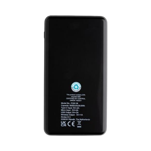 Favaro – Recycled 10,000 mAh Wireless Bamboo Powerbank detail 5