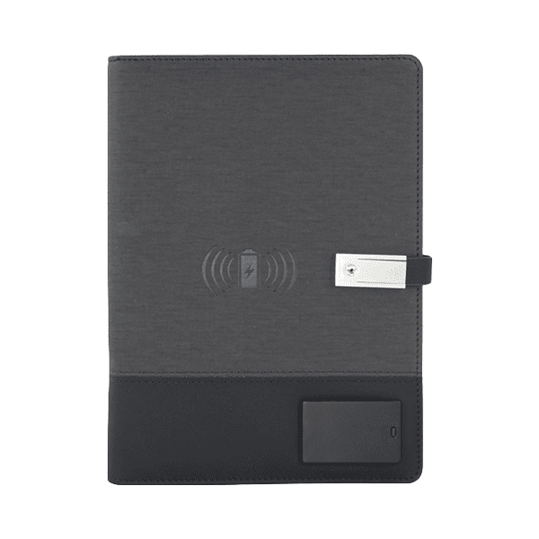 Lionel – A5 Organizer with 8,000 mAh Light Up Wireless Power Bank and 8 GB USB