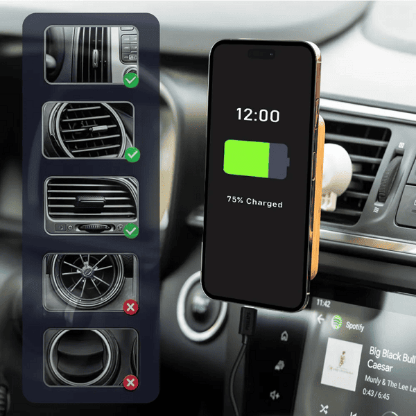 Drovo – 15W Bamboo Car Magnetic Charger preview