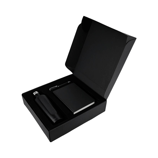Bostra – Gift Set of Water Bottle, A5 Notebook & Pen
