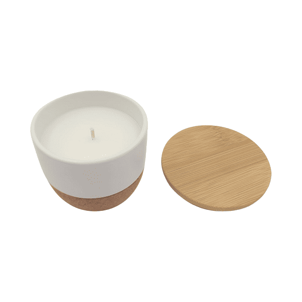 Zahira – Arabic Oudh Scented Candle in Ceramic Holder with Bamboo Lid preview