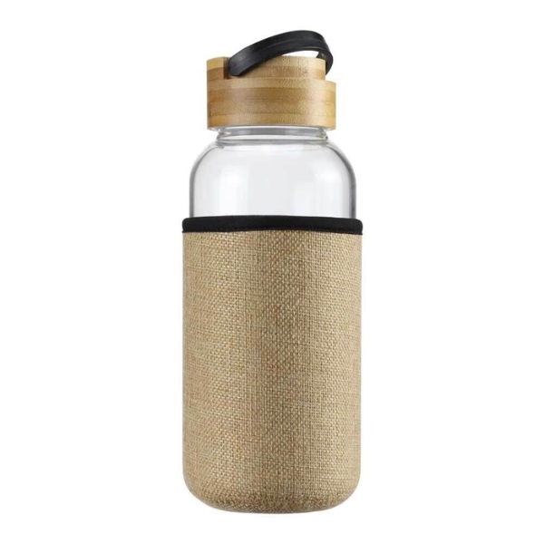 Vidur – Glass Bottle with Bamboo Lid and Sleeve
