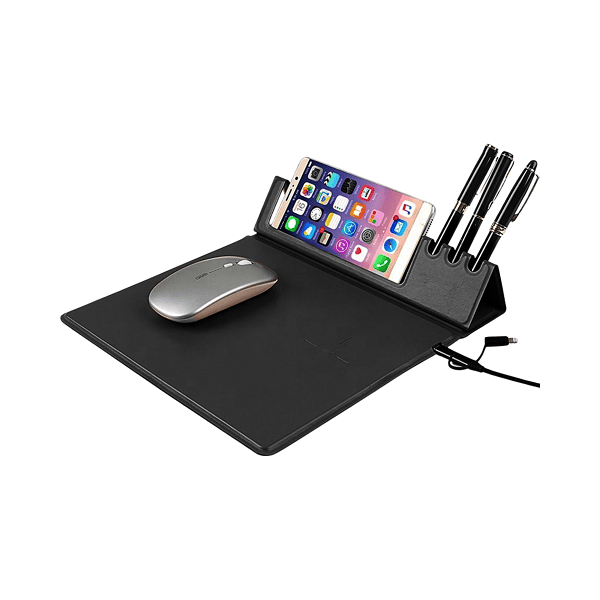 Feena – 15W Wireless Charging Mousepad with Pen and Mobile Holder preview