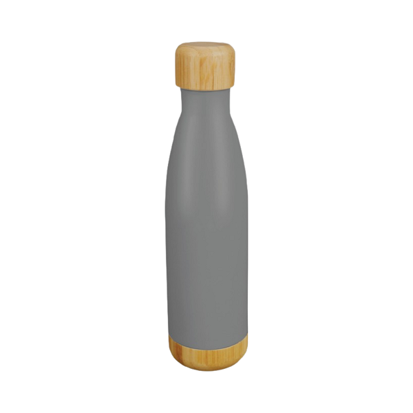 Trabby – Double Wall Stainless Steel Bottle with Bamboo Lid and Base
