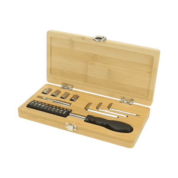 CraftMaster Pro Bamboo Box with Silver Lock