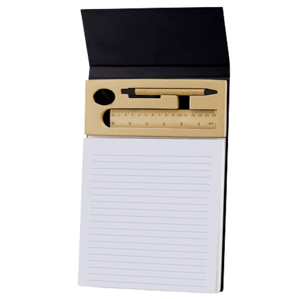 Gemma – A4 Desk Notepad with Pen, Ruler and U-Clips