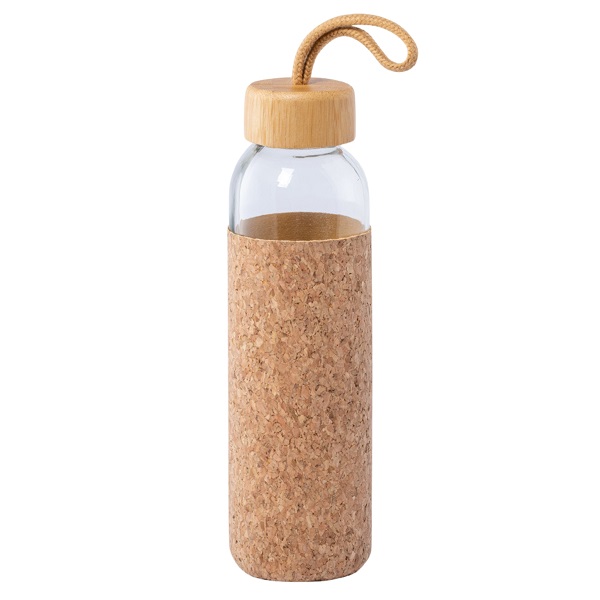 Tesoro – Glass Bottle with Cork Sleeve and Bamboo Lid