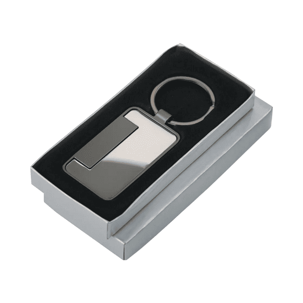 Keyon Slate – Metal Keychain Rectangle (Gunmetal Matte) preview