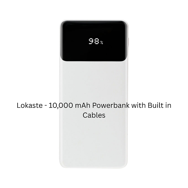 Lokaste – 10,000 mAh Powerbank with Built in Cables