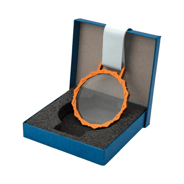 Lumivis Honor – Glass Medal with Metal Frame & White Ribbon preview