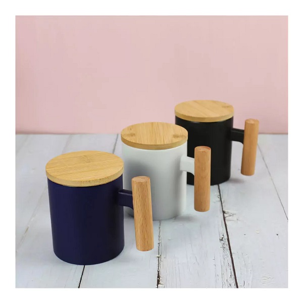 Bodhi – 380 ML Ceramic Mug with Bamboo Handle and Lid preview