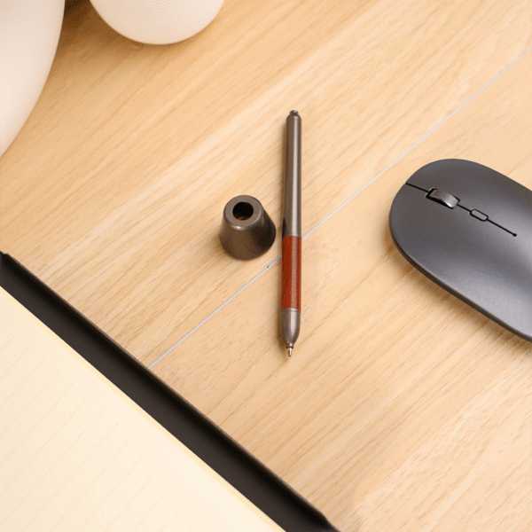 Lyden – Red Wood & Gun Black Brass Pen with Holder preview