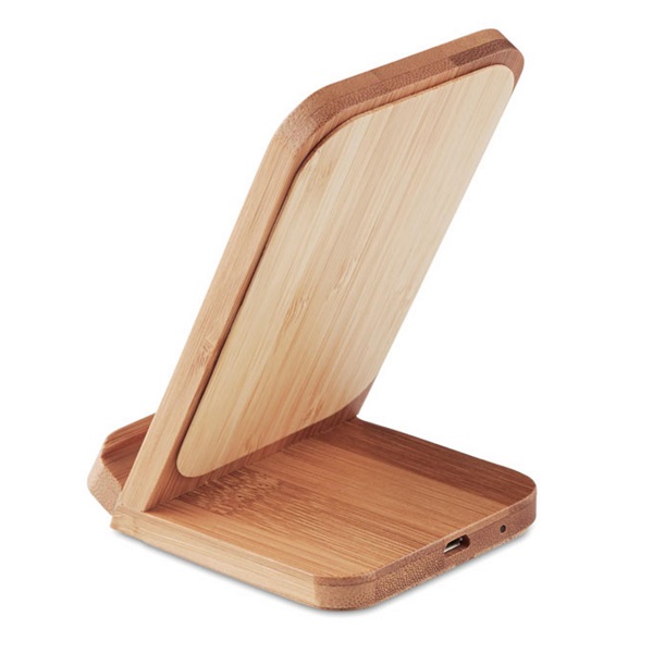 Quadri – Bamboo 5W Wireless Charger with Phone Stand preview