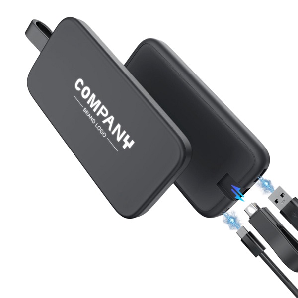 Ofos – 10,000 mAh PD Power Bank with Light Up Logo and Built in Cable preview