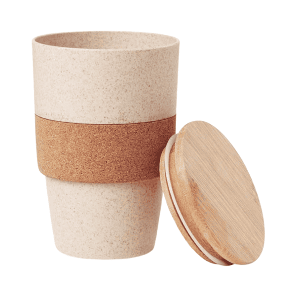 Kaaline – Wheat Straw Cup with Bamboo Lid and Cork Grip