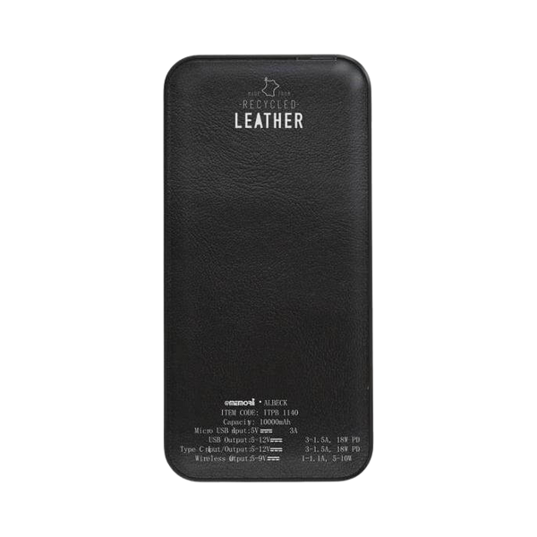 Clave – 10,000 mAh Wireless Recycled Leather PD Power Bank preview