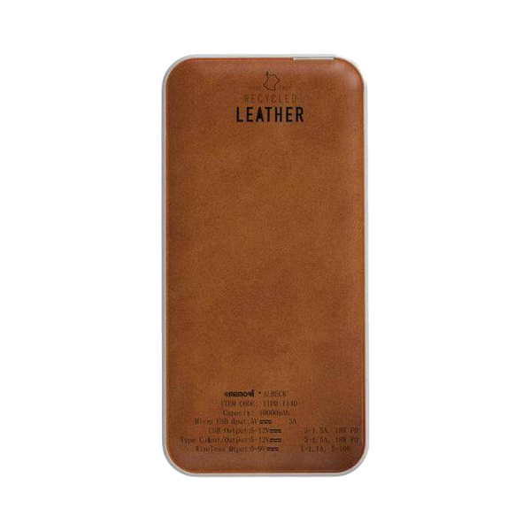 Clave – 10,000 mAh Wireless Recycled Leather PD Power Bank preview