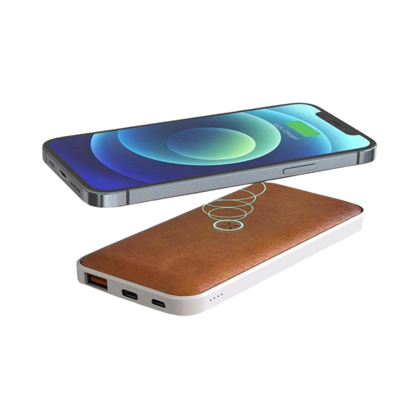 Clave – 10,000 mAh Wireless Recycled Leather PD Power Bank preview