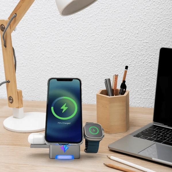 Revolvix – 3 in 1 Rotating Charging Station (15 W Fast Wireless) preview
