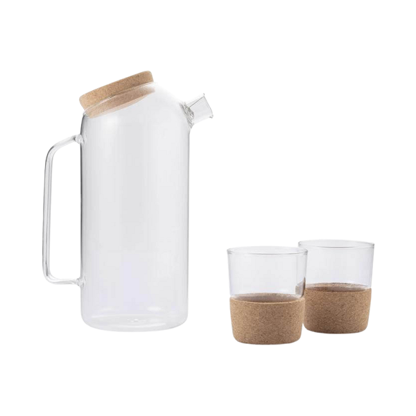 Dabsy – Set of Glass Jar with 2 Glass Tumblers preview