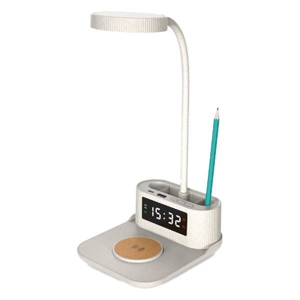 Spegos – 15W Wireless Charger with Lamp, Pen Holder and Clock