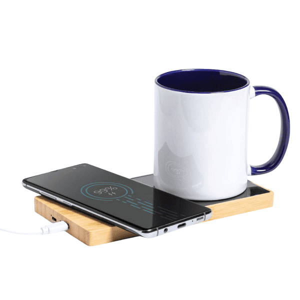 Tawaka – Bamboo 10W Wireless Charger with Mug Warmer preview