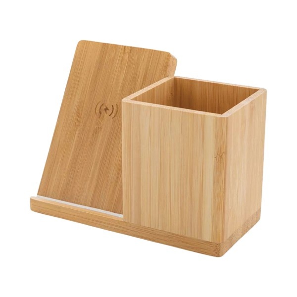 Tachio – Bamboo 10W Wireless Charger with Pen Holder