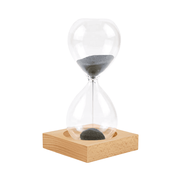 ZenFlow – Magnetic Sand Timer with Wooden Base